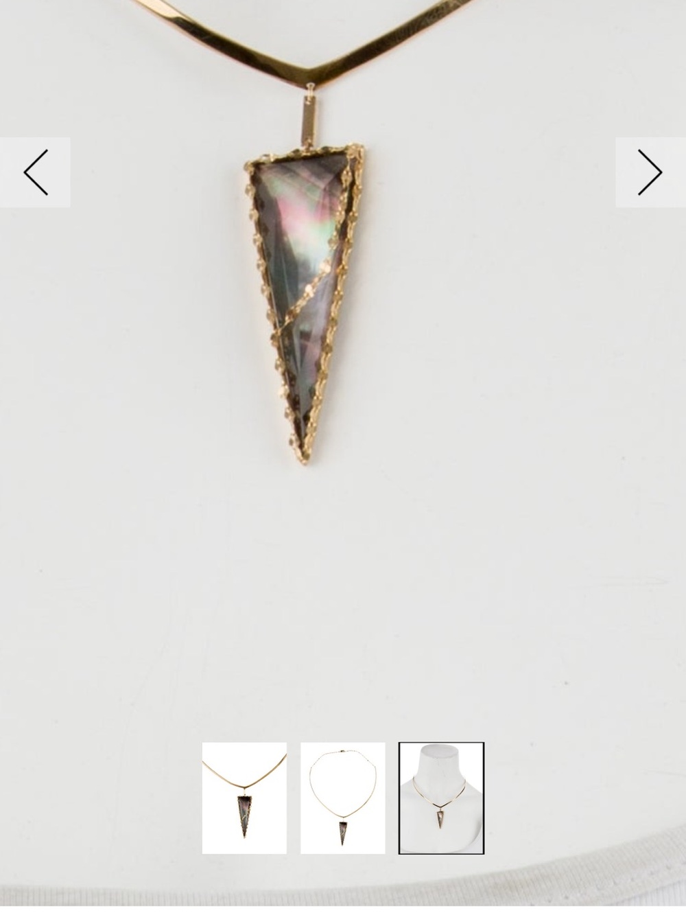 Lana jewelry 14kt Gold-Tone Triangle Abalone Pendant Necklace in Iridescent
